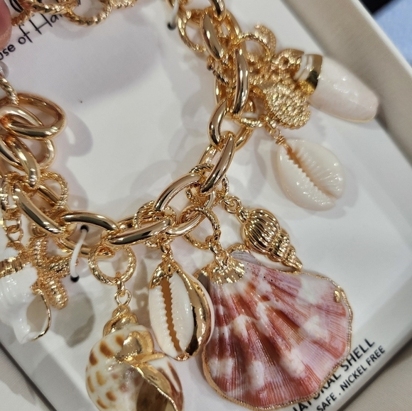 💛🔹House Of Harlow🔹 Gold Shell Charm Mermaid Tears Bracelet - Picture 5 of 8